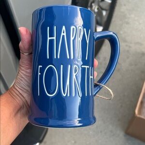 Rae Dunn Blue 'Happy Fourth' Mug
